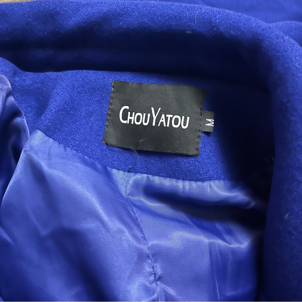 Wool Blend Chou Yatou Double Breasted Tailored Coat (Royal Blue) Size M - Picture 2 of 8